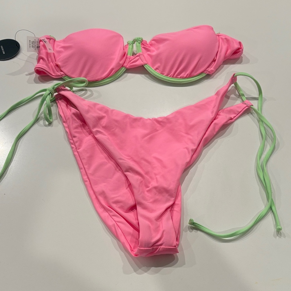 Lulu's Pink and Green Bikini